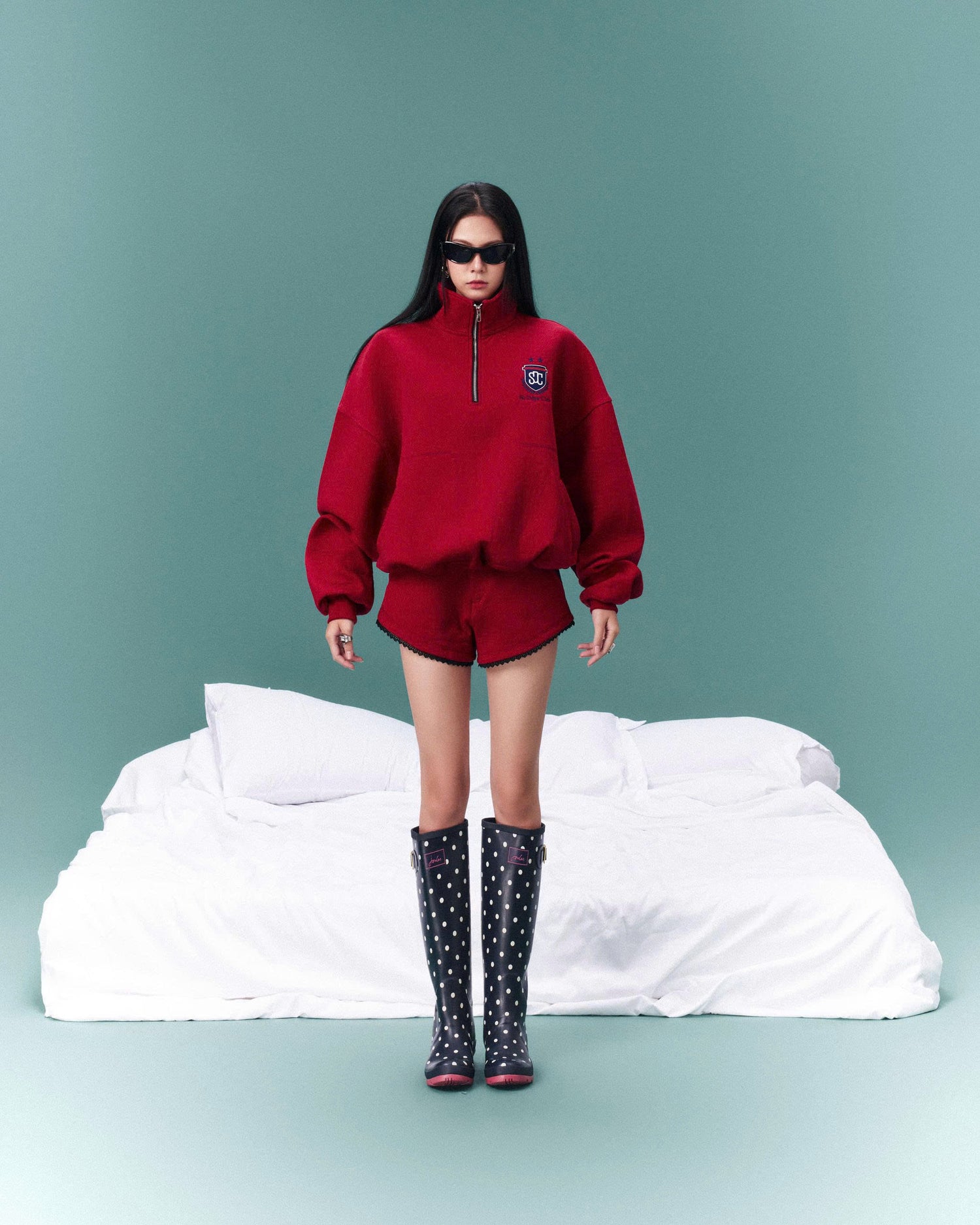 SDC QUARTER ZIP RED