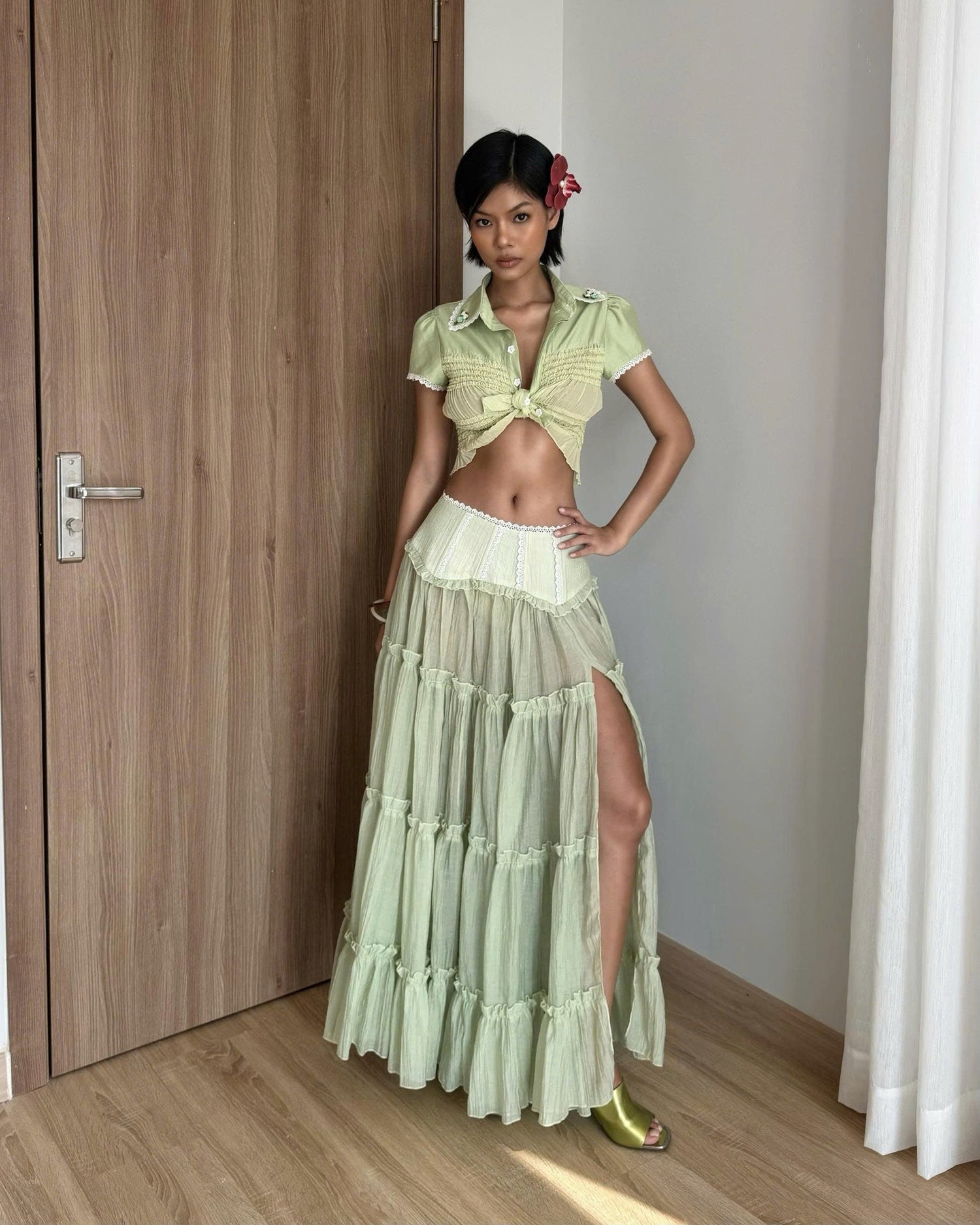 GREEN WETSY SKIRT