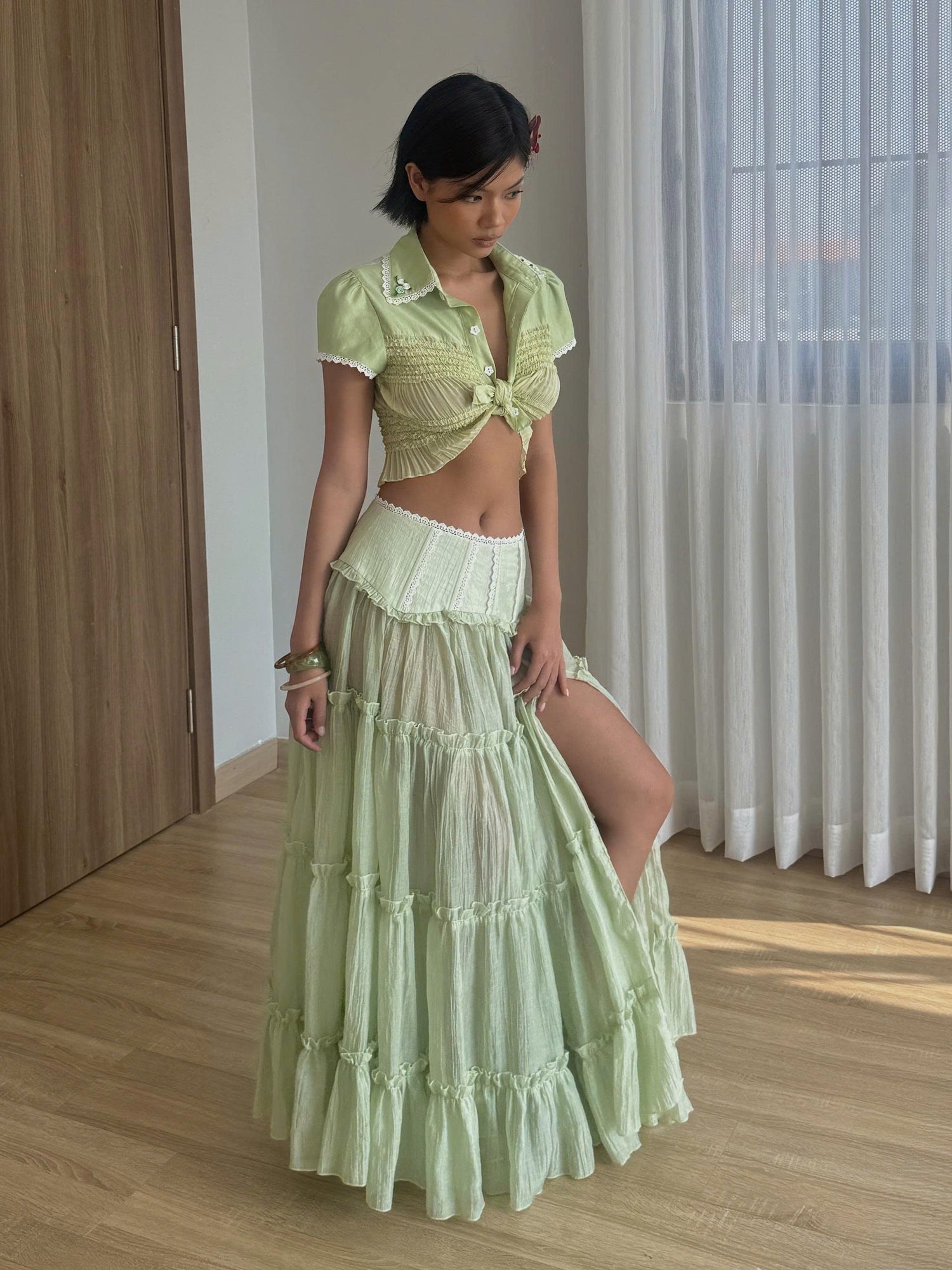 GREEN WETSY SKIRT