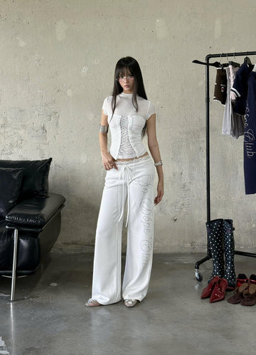 WHITE BOA PANTS