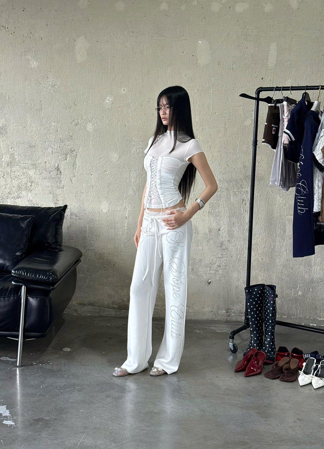 WHITE BOA PANTS