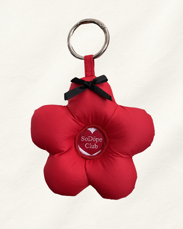 RED FLORAL KEYCHAIN