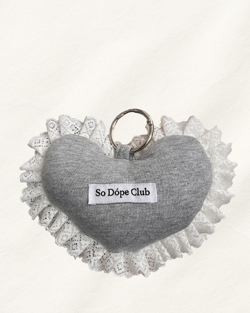 GREY HEART KEYCHAIN
