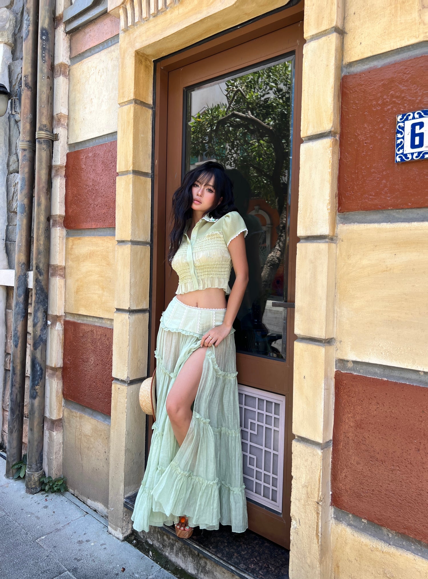 GREEN WETSY SKIRT