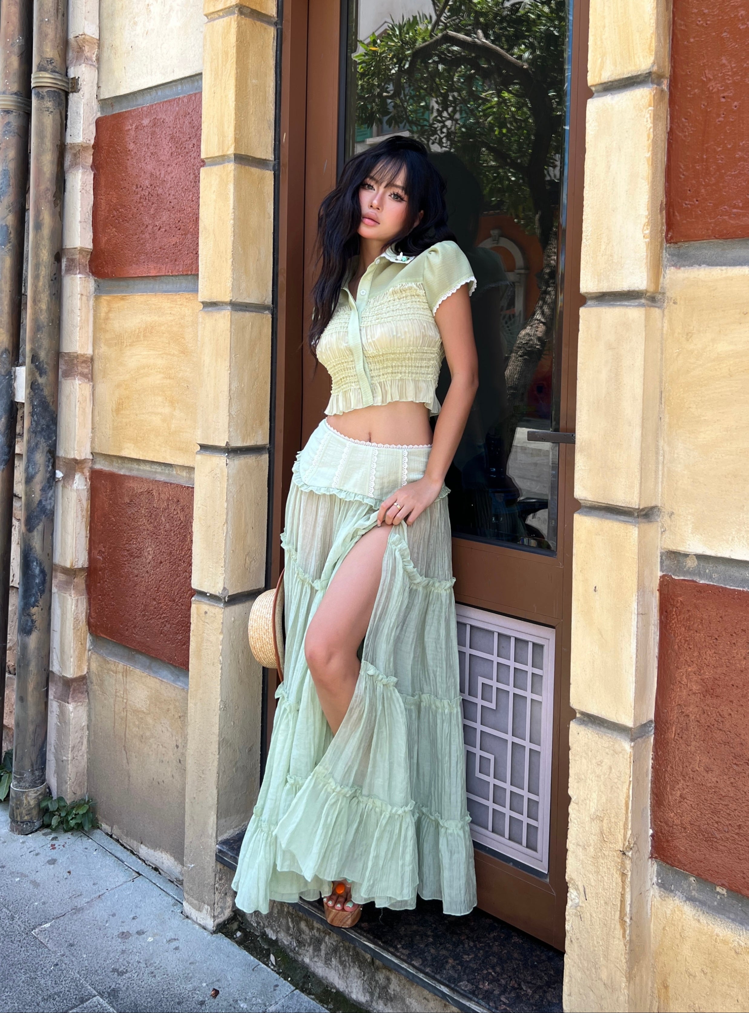 GREEN WETSY SKIRT
