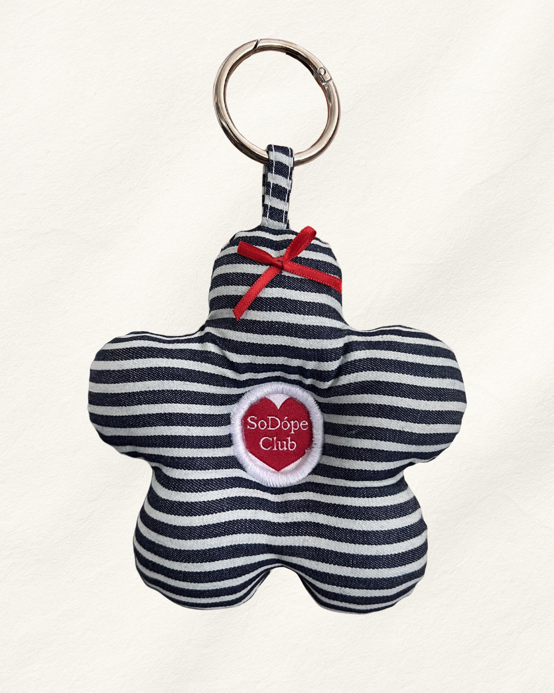 STRIPE FLORAL KEYCHAIN