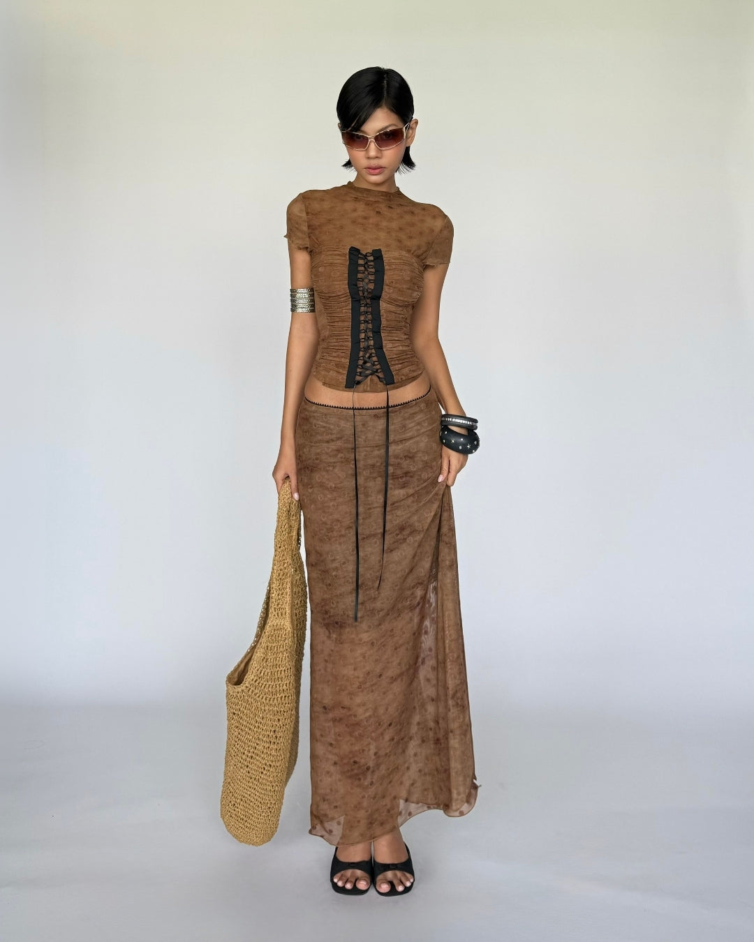 BROWN TENDER SKIRT