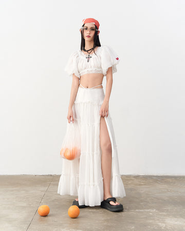 WHITE WETSY SKIRT