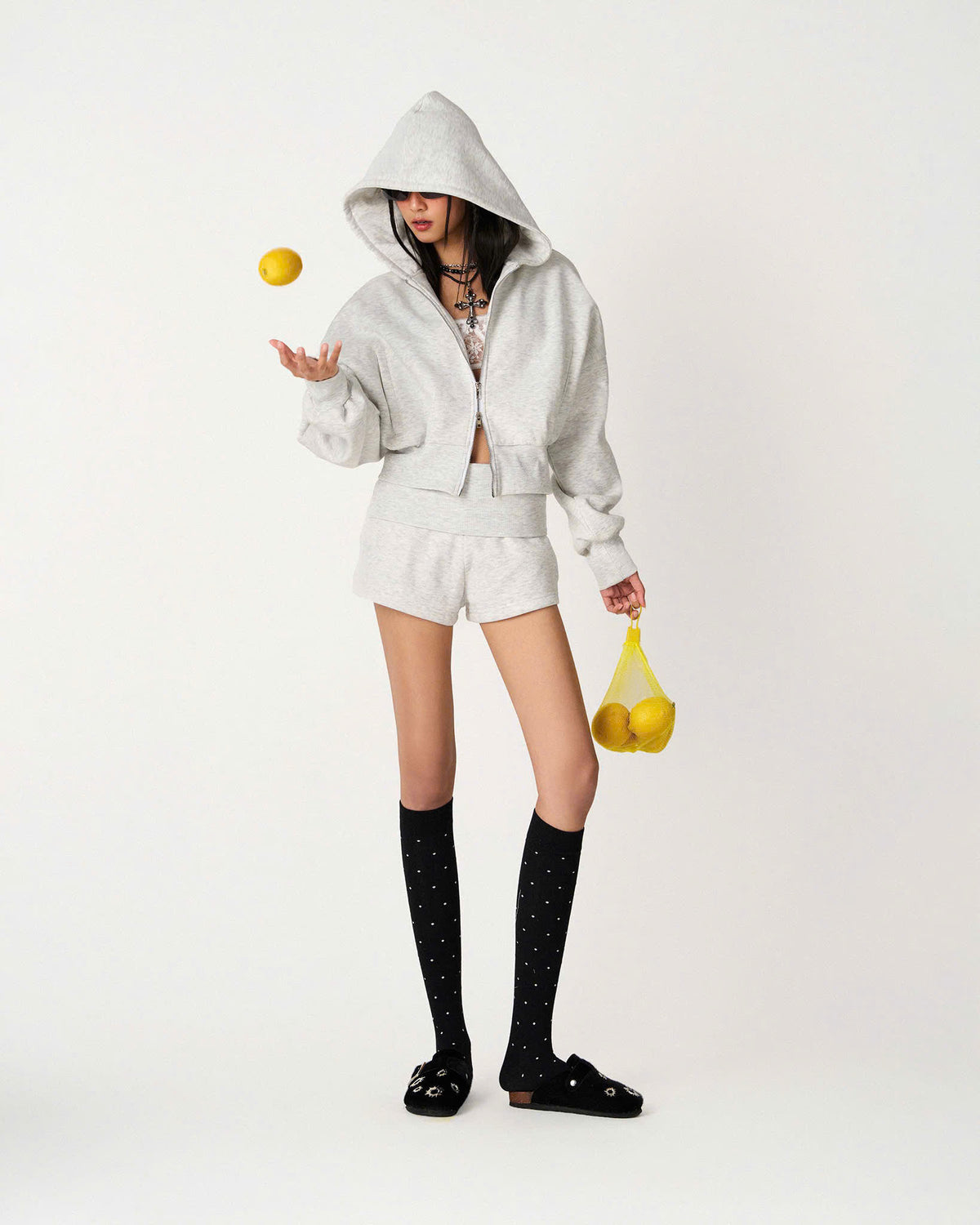 WHITE SDC BOXY HOODIE
