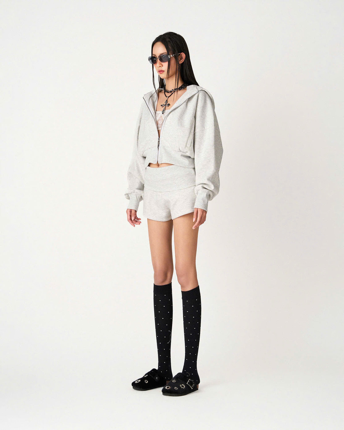 WHITE SDC BOXY HOODIE