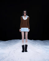 PAZAZI DRESS IN BLUE - BROWN