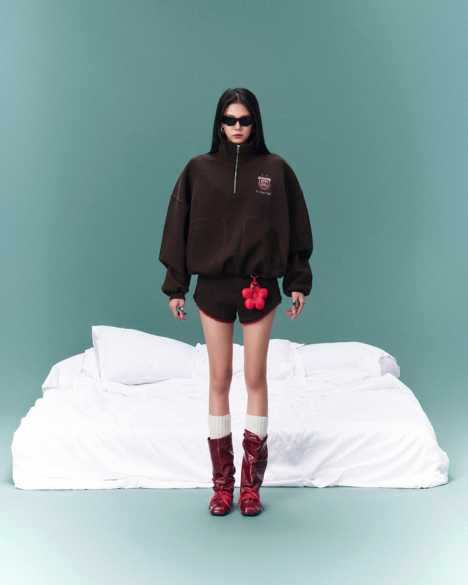 SDC QUARTER ZIP BROWN