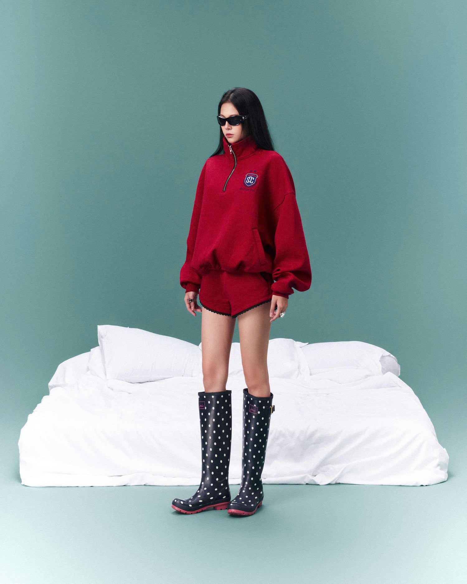 SDC QUARTER ZIP RED