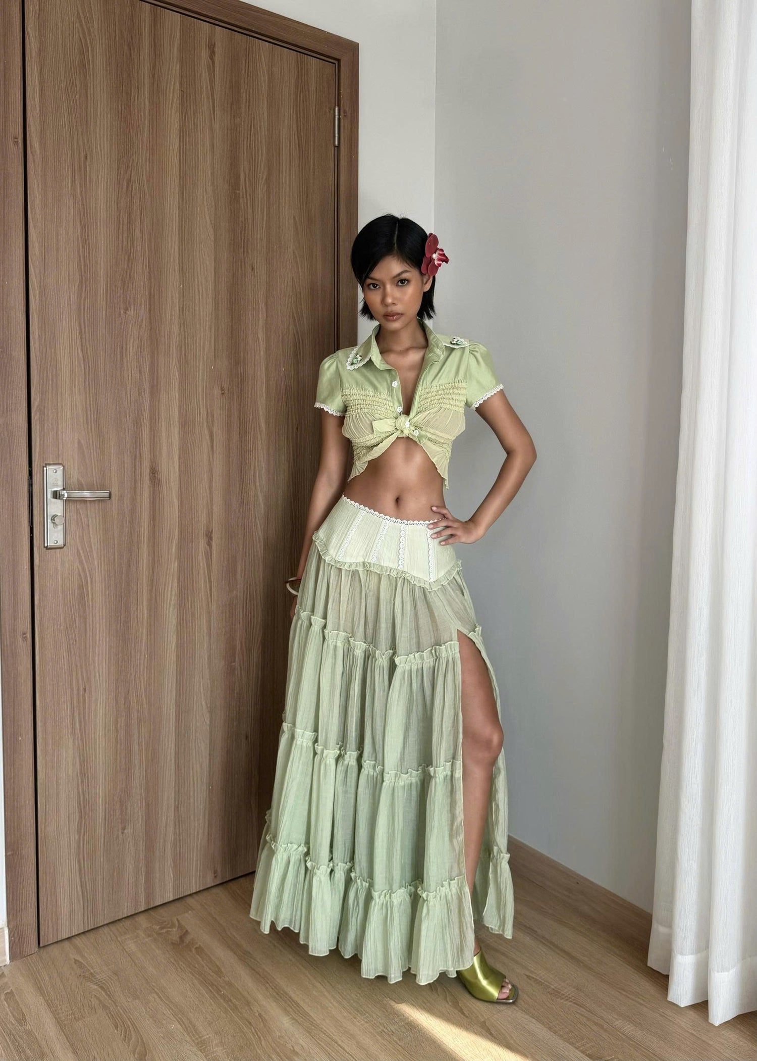 GREEN WETSY SKIRT